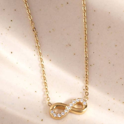 Infinity stoned necklace