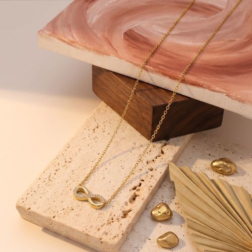Infinity stoned necklace