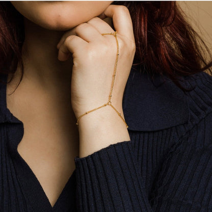 Golden Beaded Handchain