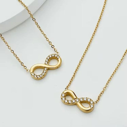 Infinity stoned necklace