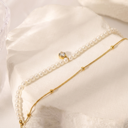 Double Layer Pearl Anklet