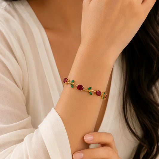 Tulip bracelet Red - Green